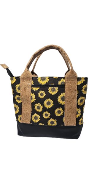 Handmade sunflower cork handbag