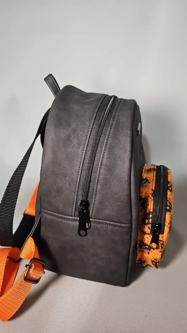 Handmade Mini Backpack with Black Cats